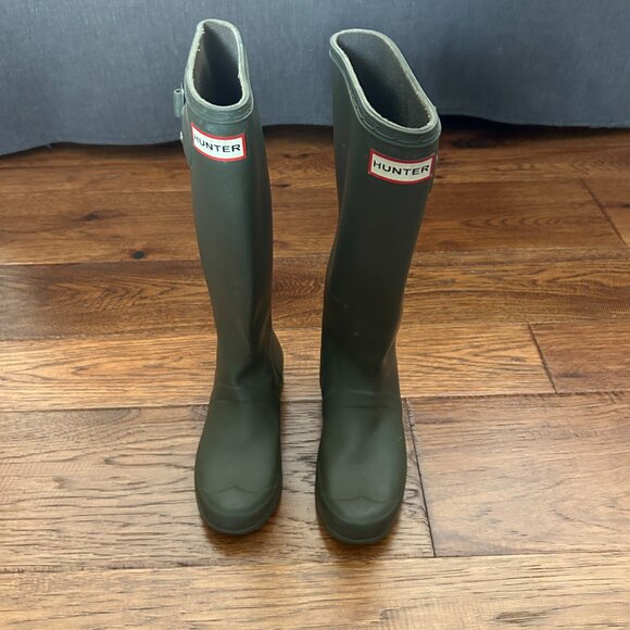 Hunter Women's Original Tall Green Knee-High Rain boots - Size 5 - Waterproof - Picture 6 of 6